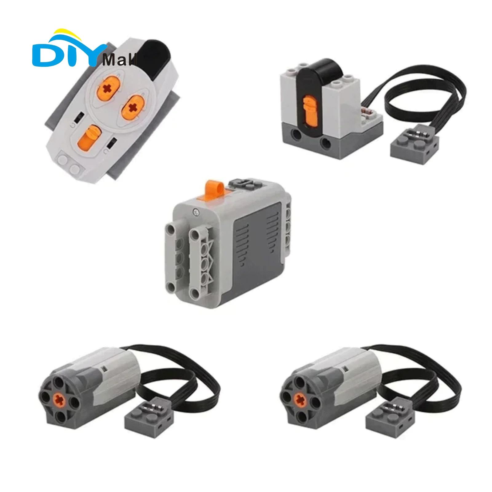 

Набор электродвигателей DIYmall, 5 шт., с батарейным блоком и ИК-пультом дистанционного управления для строительных блоков, радиоуправляемая машина, игрушка