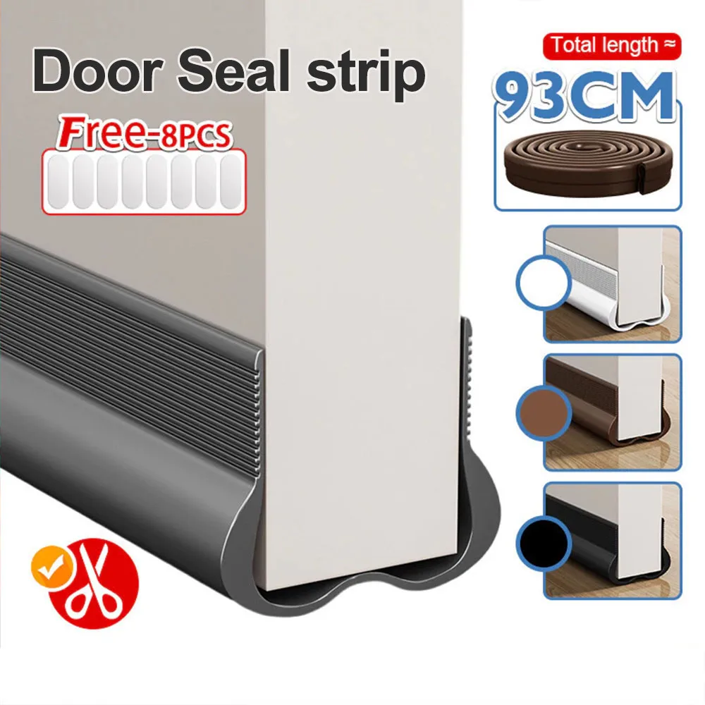 PVC Flexible Door Bottom Sealing Strip Under Door Gap Soundproofing Wind and Dust Proof Weather Anti-Cold Draft Stopper Tape