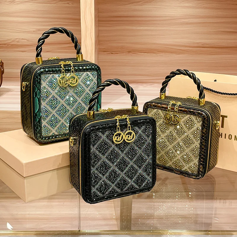 

Luxury Designer Brand New High Quality Handbag Women Fashion Hot Drill Cross Body Box Bag Сумка Женская Hot Sale Free Shipping