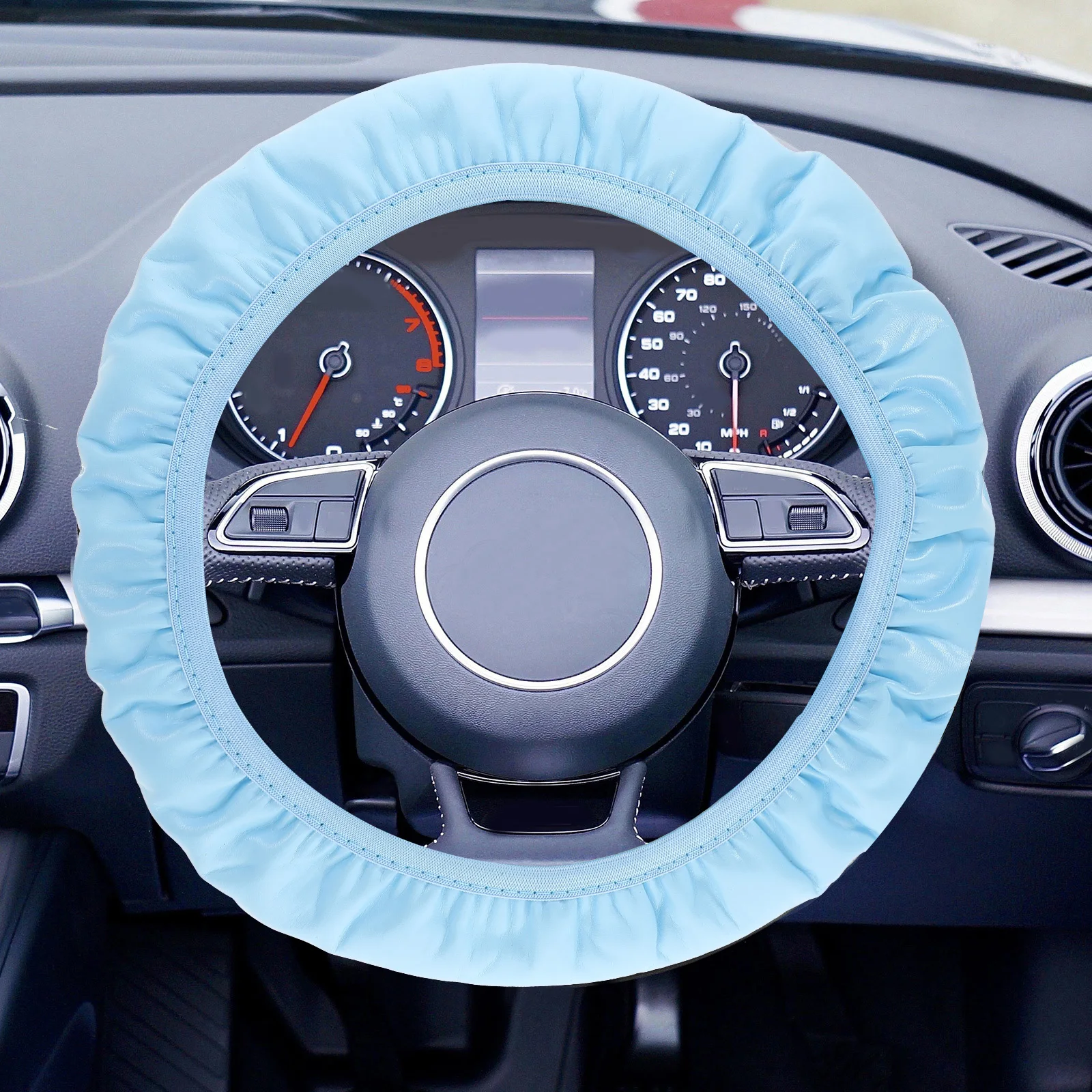 

1 Set Cute Accessories Set For Women Steering Wheel Cover Air Vent Clips Cushion Cup Holder Coasters Car Interior Decor