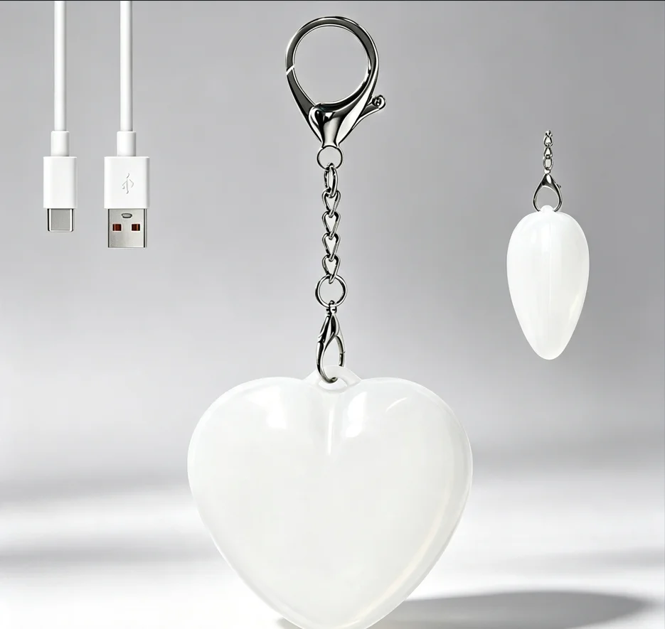 Heart LED Keychain Mini Lamp, Portable Pocket Night Light for Women Purse Handbag Backpack Romantic Decor Gift