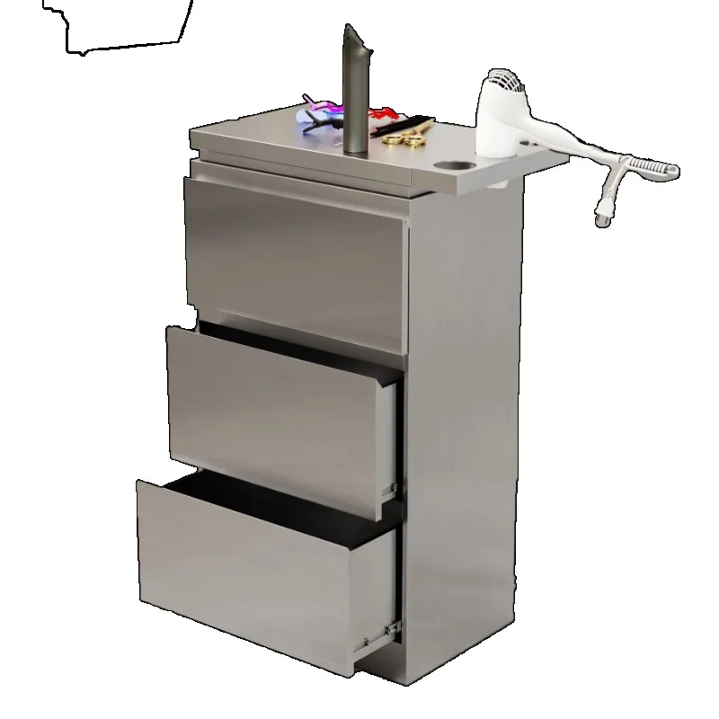 

Barber Shop Stainless Steel Tool Cabinet Hair Salon Special Storage Hair Cabinet Dyeing Tool Cart