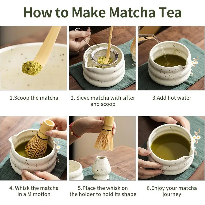 New 1 Set Matcha Whisk Set Includes Whisk Sets And Matcha Bowl With Spout Traditional Japanese Matcha Kit For Perfect Matcha