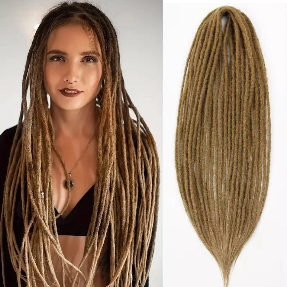 

24“ Synthetic Dreadlock Hair Extensions 10 Root/pack Hippie Single Ended Dreads Ombre Loc Extensions Reggae Style Crochet Hair