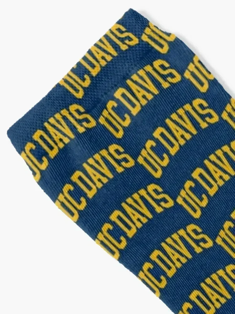 uc davis - college font curved Socks valentine gift ideas aesthetic Mens Socks Women's