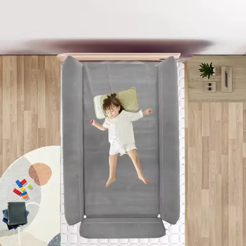 Three Sides PVC Plush Raised Durable Inflatable Bed Rails Crib Guard Children's Sleep Safety Slip Bed Edge Anti Drop Railing