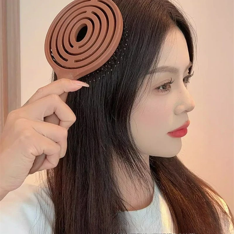 

Корейская версия, бытовая массажная пушистая портативная расческа для укладки, выпрямляющая полая расческа из щетины кабана, парикмахерская массажная расческа