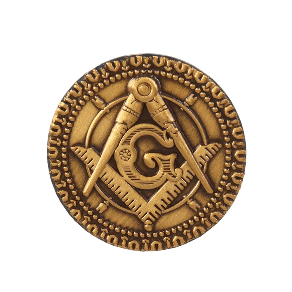 Freemasonry Retro Emblem Pin Metal Butterfly Buckle Lapel Pin Badge Decoration Craft Gift for Men and Women