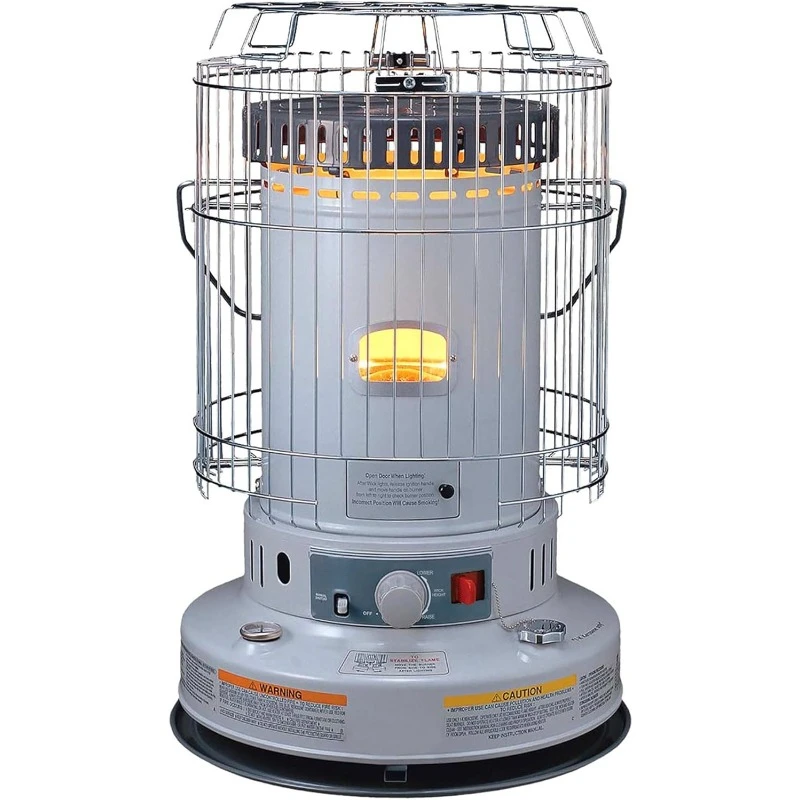 KW-24G Indoor Kerosene Heater, Large, Gray 360 Degree Heating Radius - Push To Start Ignition