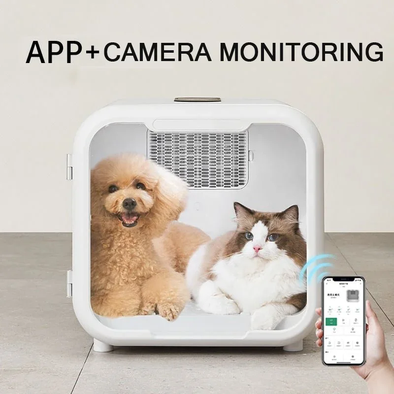 Smart APP Version Cat Timer Automatic Door Detachable Door Cat Nest 3500RPM Dog Hair Dryer Home Bath Silent Pet Drying Box