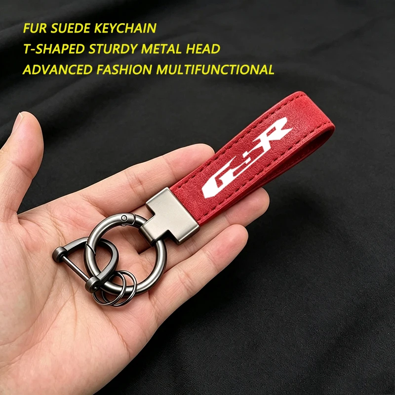 For Suzuki GSR GSR 750 GSR600 GSR400 GSR750 Deluxe Fashion Suede KeyChain Horseshoe Buckle Motorcycle Key Ring Accessories