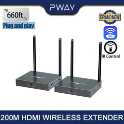 PWAY 660ft 5GHz Wireless HDMI-compatible Extender HD 1080P WIFI Transmission Receiver IR Remote Control for Meeting Teaching