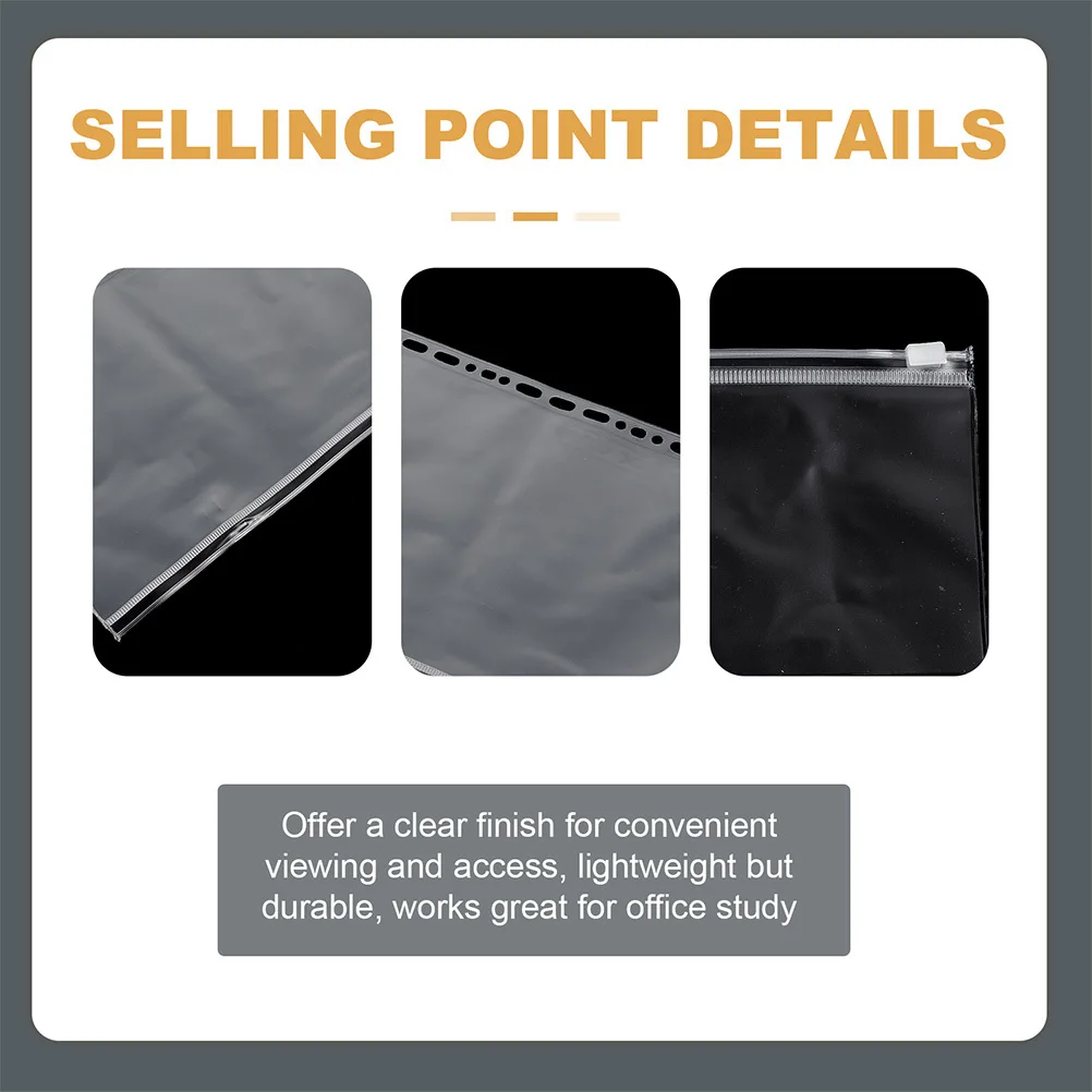 

50Pcs Extra Thick Zipper Pouches PVC Folder Pockets Waterproof Document Storage Bag Reusable Organizer for Stationery