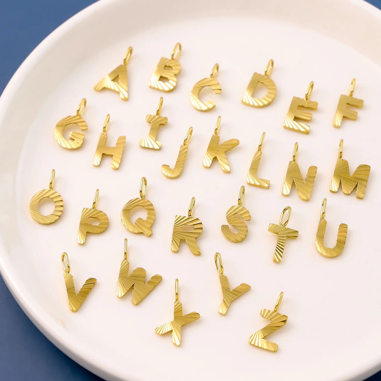 26 Letter Charms Set 9 Styles Initial A-Z Alphabet Letter Gold Plated Stainless Steel Pendants for DIY Bracelet Necklace Jewelry