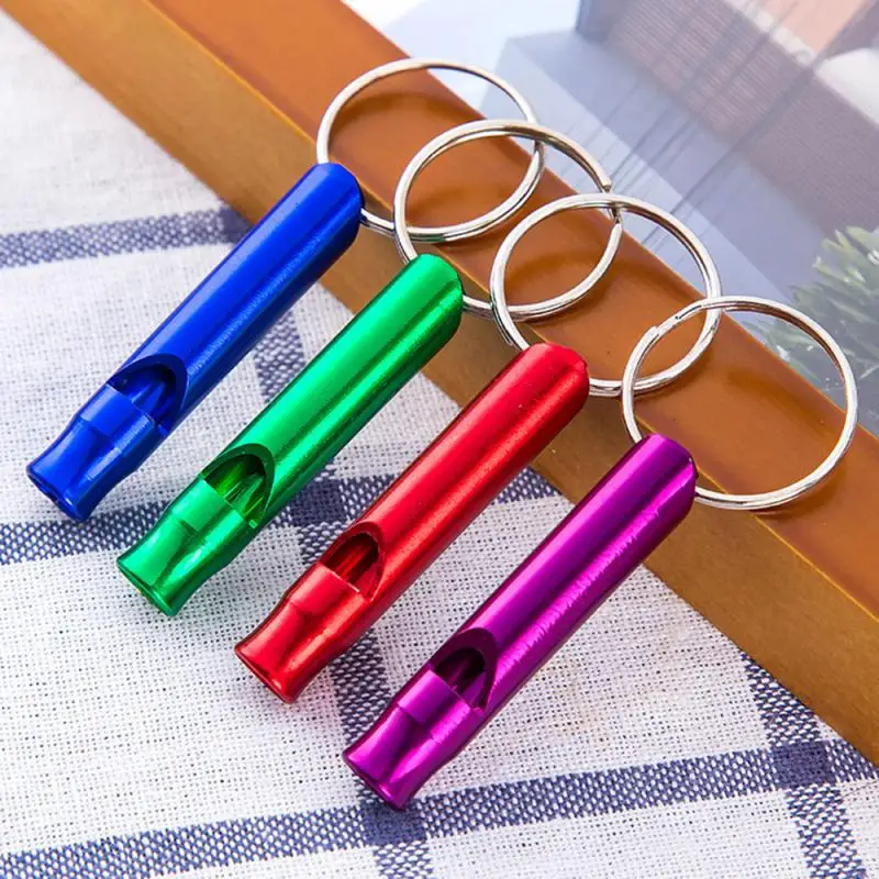 1PC Whistles Training Whistle Multifunctional Aluminum Emergency Survival Whistle Keychain For Camping Hiking Outdoor Sport