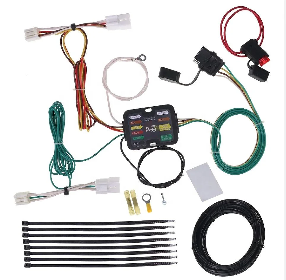 4-Pin Trailer Wiring Harness for RAV4 2019-2024 Plug-in 4-Way Flat Connector
