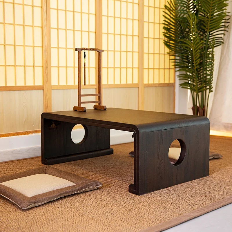 Art Deco Durable Build Natural Cocktail Table Foldable Design Compact Size Multifunctional with Storage for Indoor Use