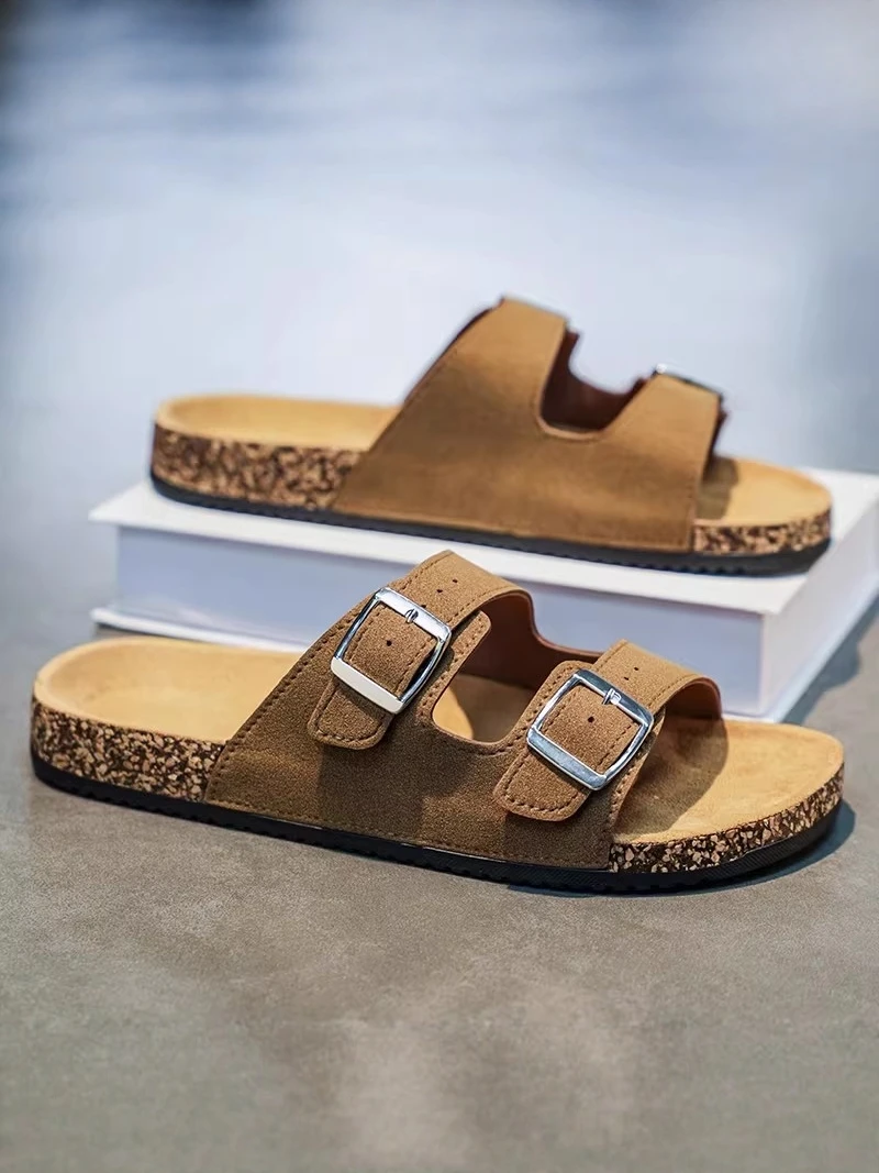 

Birkent Men's Slippers Summer Outdoor Wear-Resistant Anti-Slip High-End Feeling Water Sports One-Strap Slippers for Youth