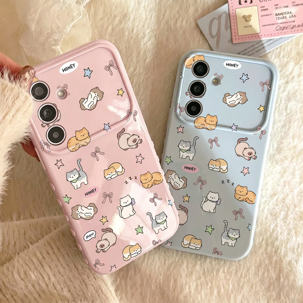 Phone Case for Samsung Galaxy A56 A55 A54 A37 A36 A35 A17 5G A16 A15 A07 A06 4G Cases All-over Cat Print Kawaii Healing Style