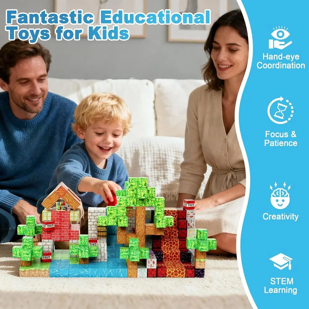 100ピース磁気ブロックセット：子供向けの創造的な遊び、4～9歳向けの理想的な贈り物
