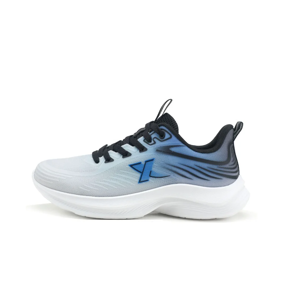 XTEP Textile Low top Athletic Shoes Running Shoes Men's Lunar Stone Gray/Lyon Blue/Black 874119110042-4//