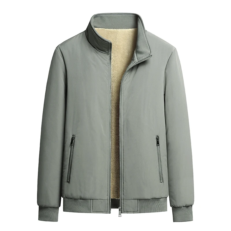 (Large size)Winter stand-up collar padded men's velvet loose warm jacket