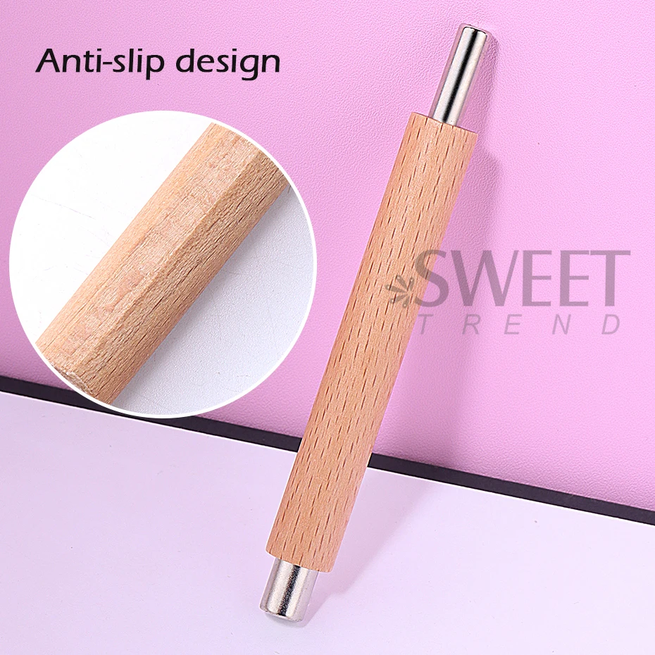 Double-ended Nail Magnetic Stick Convenient Wooden Handheld Strong Magnet Pen Cat Eye Gel Polish Salon Tools Manicure Supplies