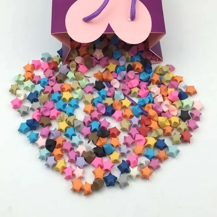 27 Farben 540 Blatt Kombinationsset Doppelseitige Bunte Glückssterne Origami-Streifen DIY Handwerk Kreativität Feiertagsgeschenk – Detail 7