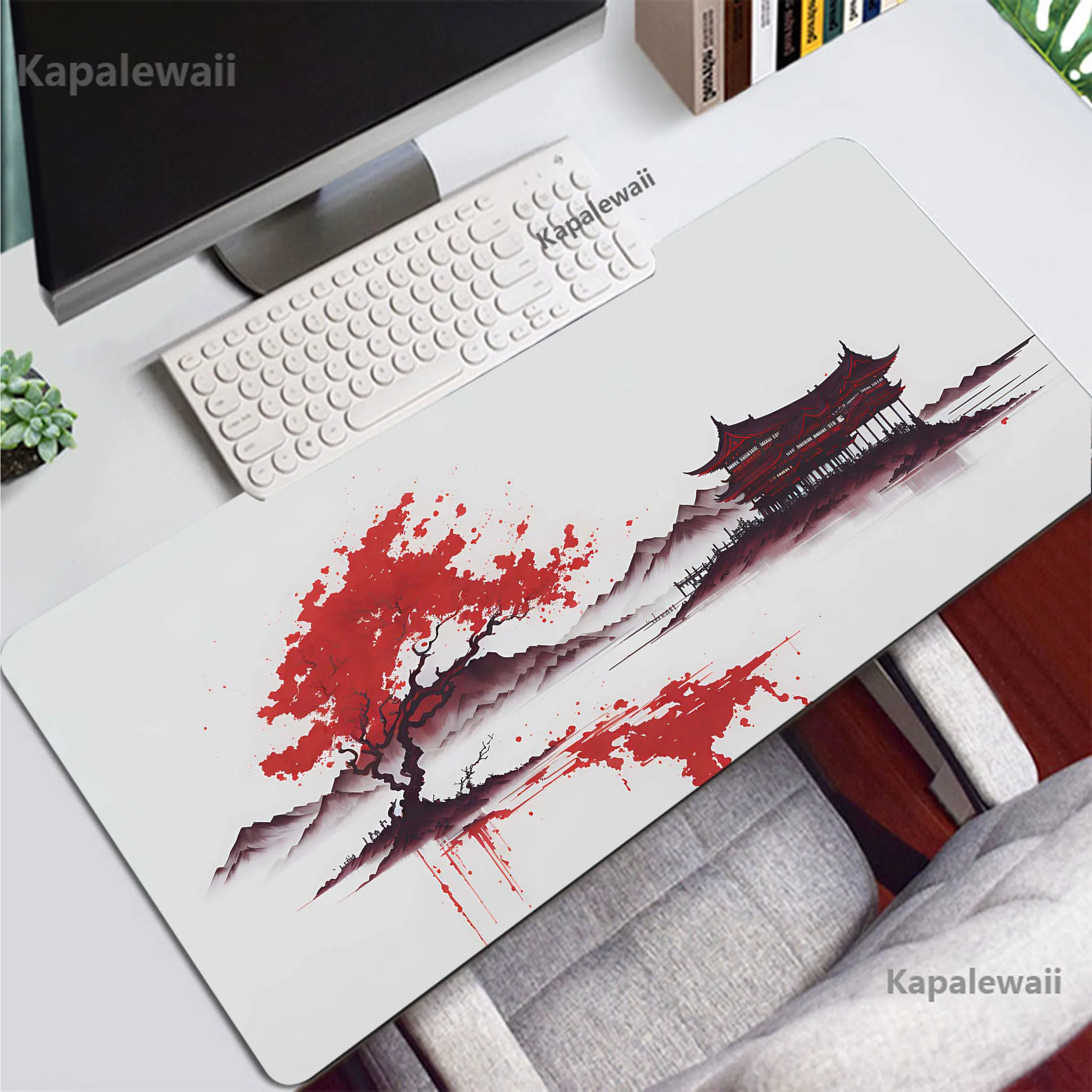 Mountain Serenity Japan Art Large Gaming Mousepad Gamer Speed Keyboard Pads Laptop Carpet Large Mouse Pad For Gamer Rug 90x40cm