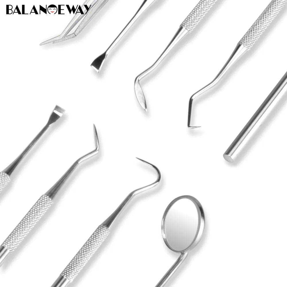 Làm Sạch Răng Bộ Dụng Cụ Gương Nhíp Cuốc Đầu Đo Cói Máy Miệng Nha Khoa Chăm Sóc Inox Cao Răng Loại Bỏ Nha Khoa Dụng Cụ