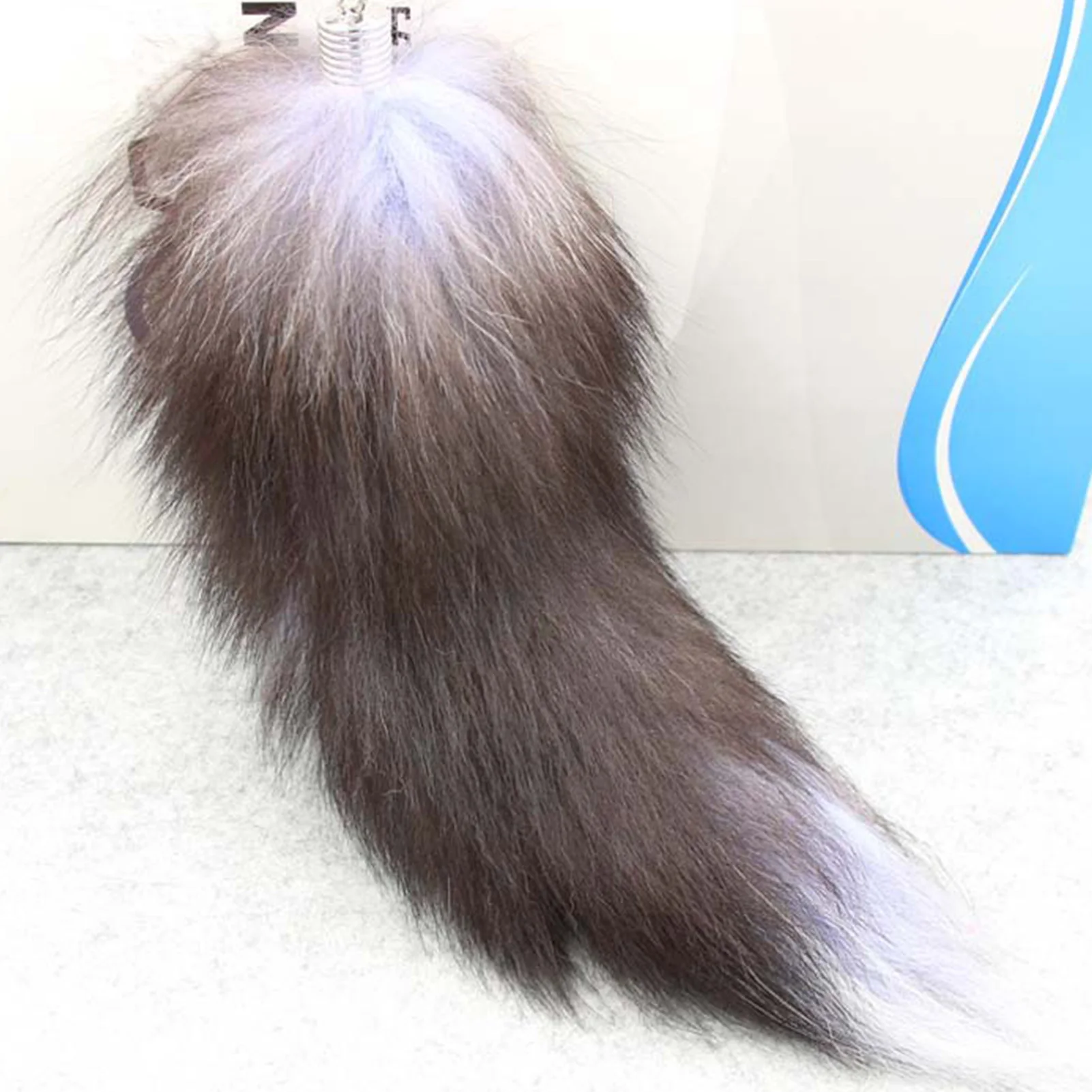 30 سنتيمتر أفخم الثعلب الذيل المفاتيح فروي الحيوان الذيل كيرينغ مفتاح قلادة حامل حقيبة معلقة الديكور هدية للنساء #4