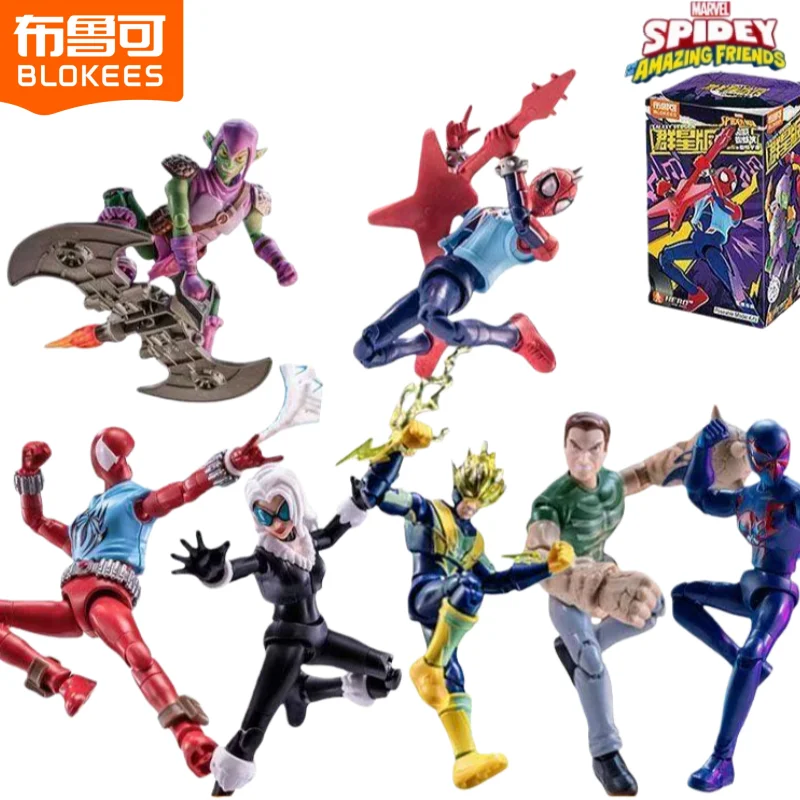 BLOKEES Building Block Man Marvel Many Stars Edition 6nd Spider-Man Electro Green Goblin Model Rakitan Koleksi Mainan Hadiah