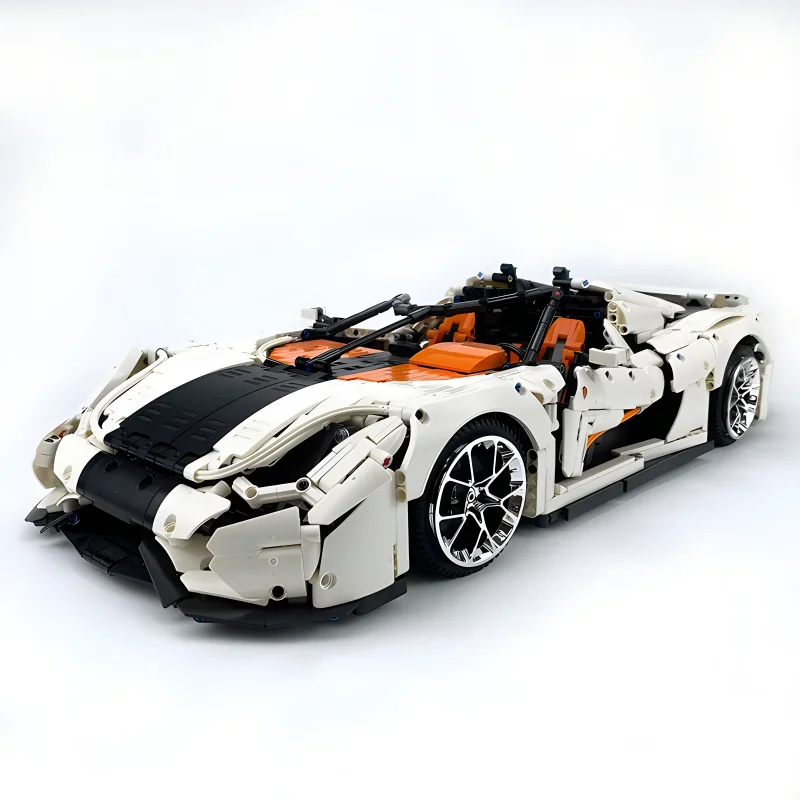 New MOC T010 Technical White City Super Sport Car Hypercar Building Blocks Bricks Puzzle Educational Toy Christmas Gift For Kids