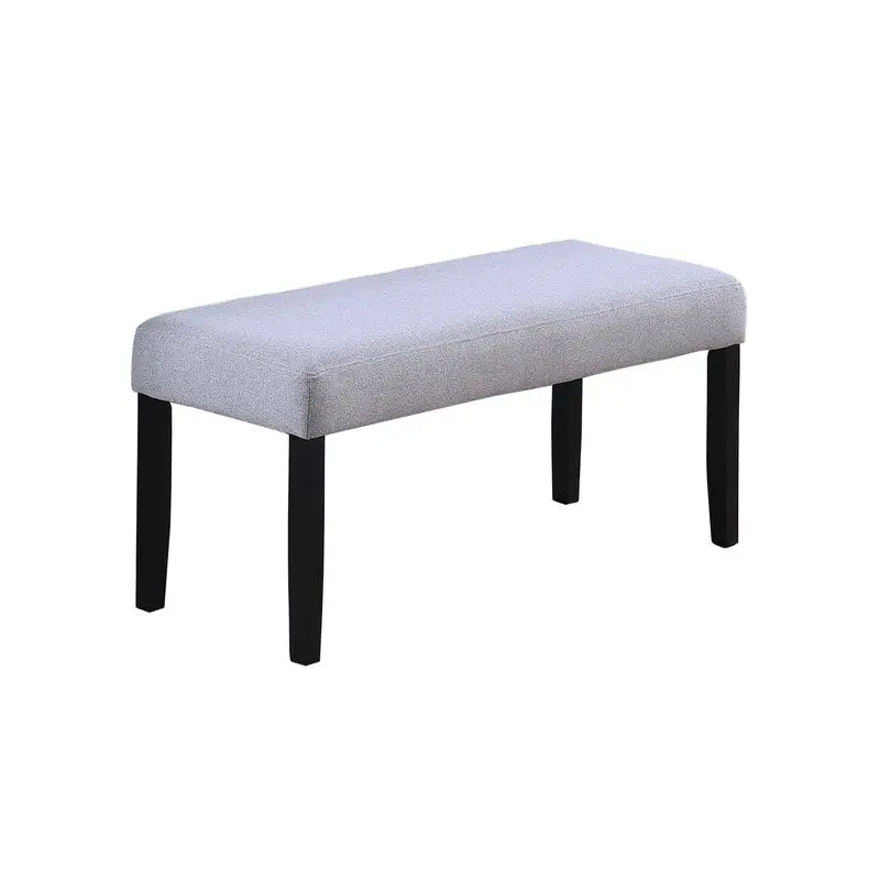 Contemporary Dining Bench with Charcoal Wooden Legs, Soft Fabric Upholstered, Ideal for Dining Room Seating