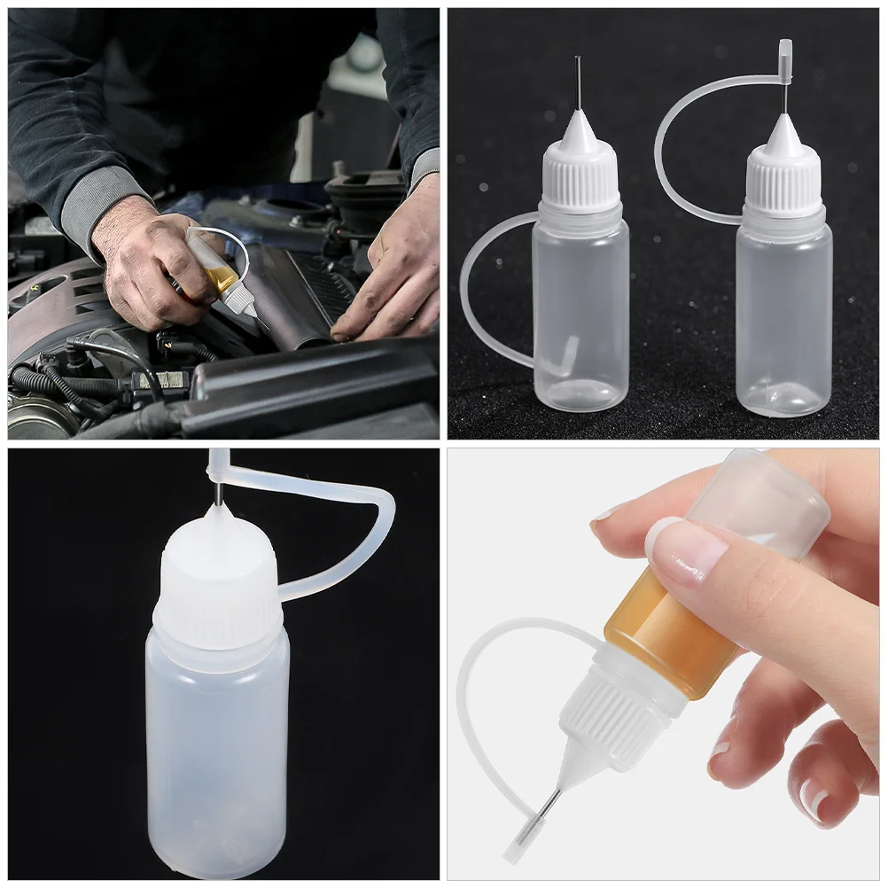 30 Pcs Glue Bottled Needle Oil Bottles Squeeze for Paint Translucent Applicator White Liquids Tip