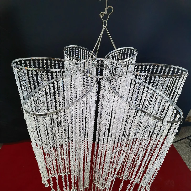 Acrylic beaded chandelier, creative light luxury atmosphere arrangement props