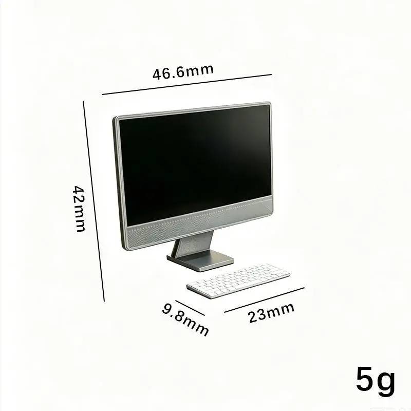 Mini Realistic Desktop Computer Model High Quality Tiny PC Decor for Dollhouse Sandtable Photo Props Holiday Gifts