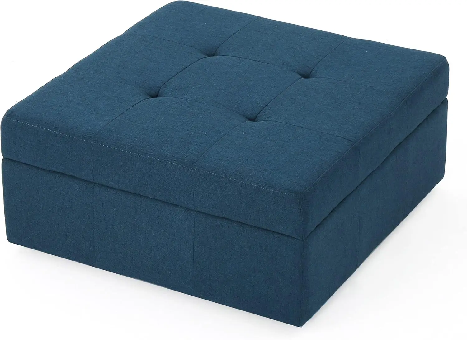 Chatsworth Fabric Storage Ottoman, Navy Blue 30.5' L x 30.5' W x 15.25' H