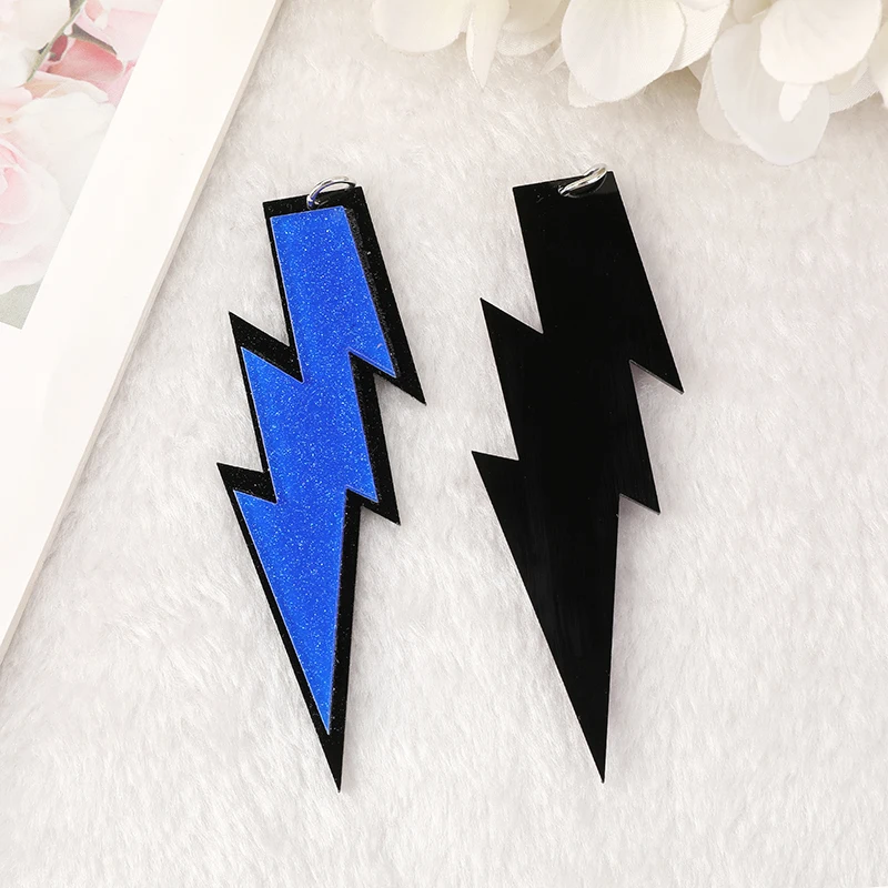 8Pcs Lightning Charms creativo acrilico colorato risultati dei gioielli Cosplay per orecchini portachiavi collana fai da te