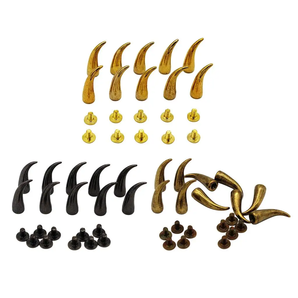 Punk Rivet Cone Shape Cone Rivet para roupas, Leathercraft Studs, 10pcs