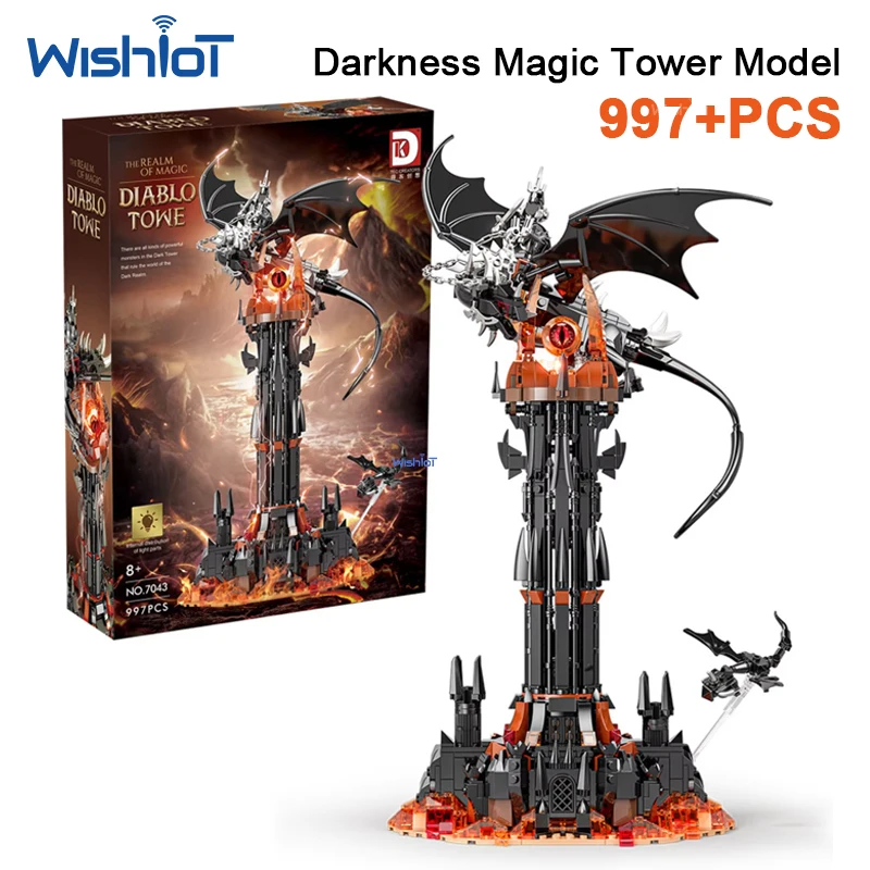 

997pcs MOC Dark Tower Building Set with Dragon Gothic Castle Architecture Model DIY Bricks for Kids Christmas Gift Toys