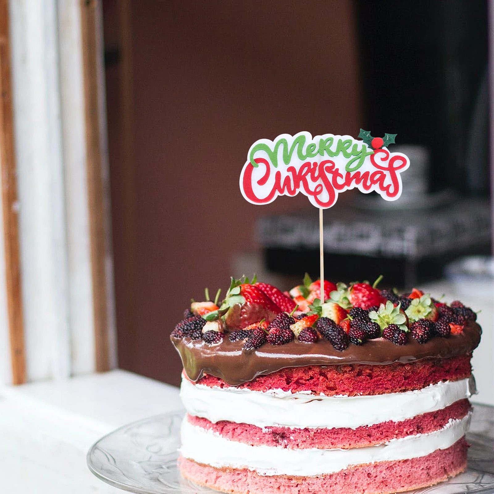 

10 Pcs Merry Christmas Cake Picks Insert Dessert Baking Inserting Decor Party Supplies