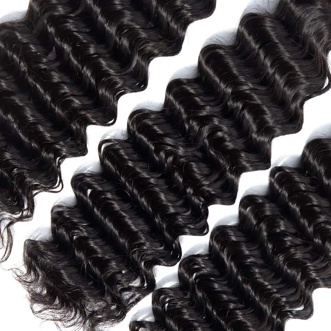 Deep Wave Human Hair Bundles 14 16 18 Inch Curly Bundles Human Hair 12A 100% Unprocessed Human Hair Bundles Deep Wave