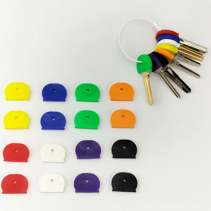 

8Pcs/Set Silicone Key Cap Covers Elastic Hollow Keyring Rings Key Case Topper Key Holder Fashion Bag Organizer Random Colors