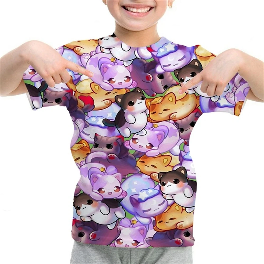 Aphmau 3D Print T Shirt per bambini ragazze Cartoon magliette ragazzi Anime T-Shirt Camiseta Toddler Kawaii Tee top abbigliamento per bambini