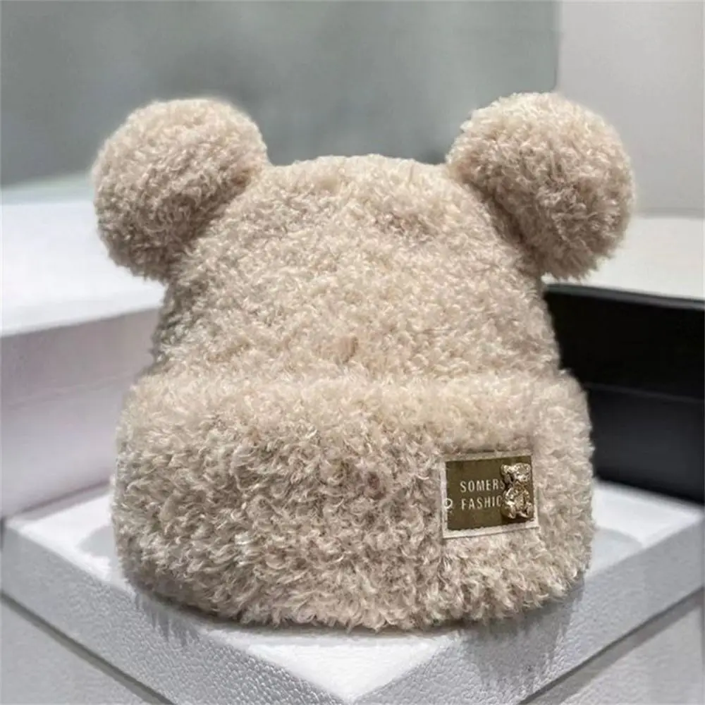 Warm Plush Hat Fashion Cute Bear Ear Skullcap Beanie Hat Winter