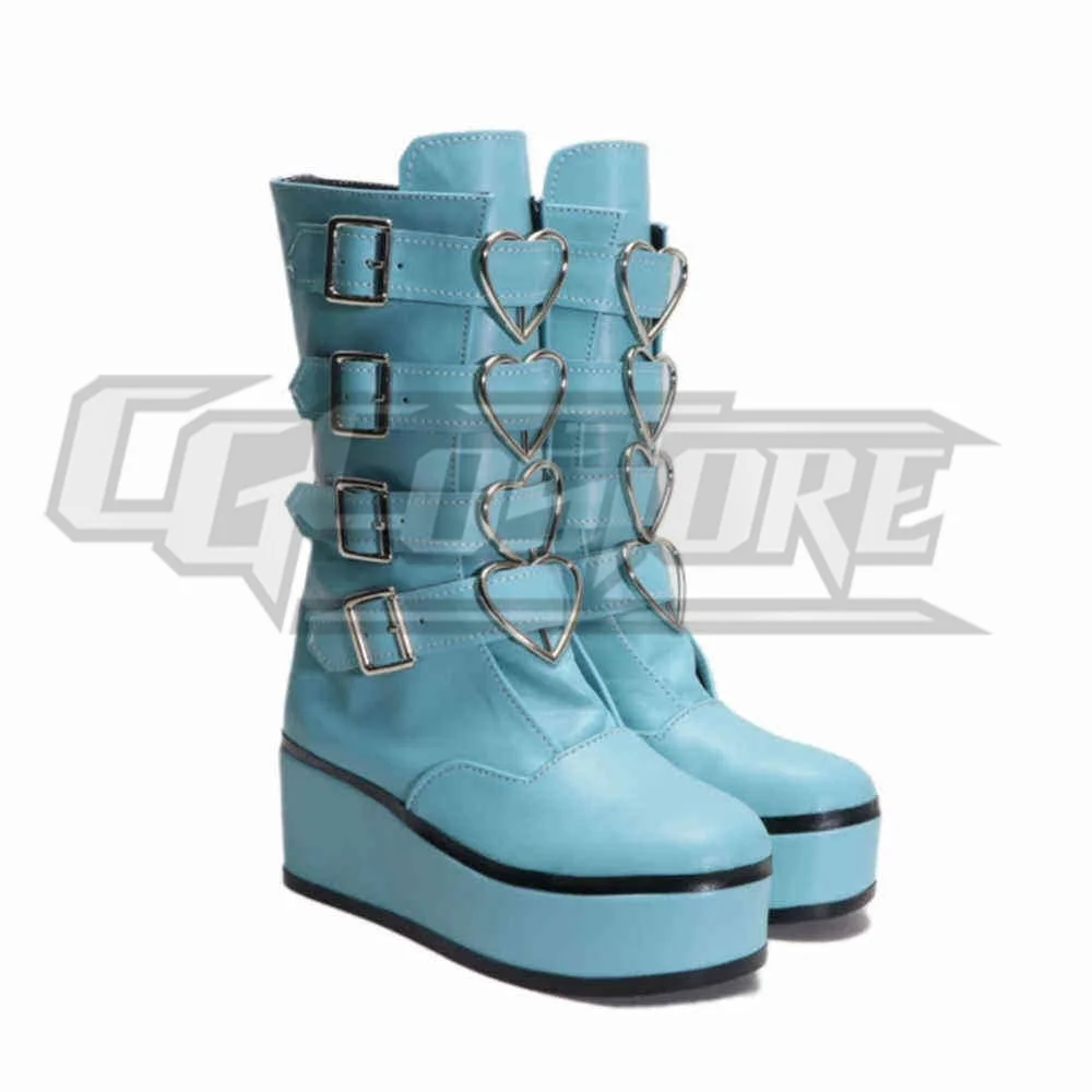 Shiranami Ramune Vtuber Cosplay Schuhe Stiefel für Männer Unisex Anime Charakter Kostüme Schuhe ACS-6104
