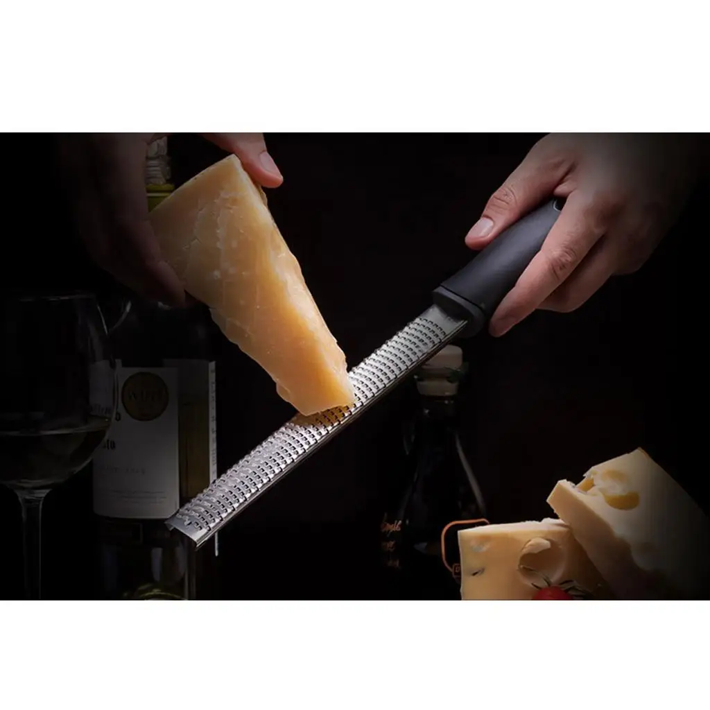 Ultra Sharp Stainless Steel Grater Cheese Lemon Zester Slim Kitchen Tool with Hanging Hole for Home