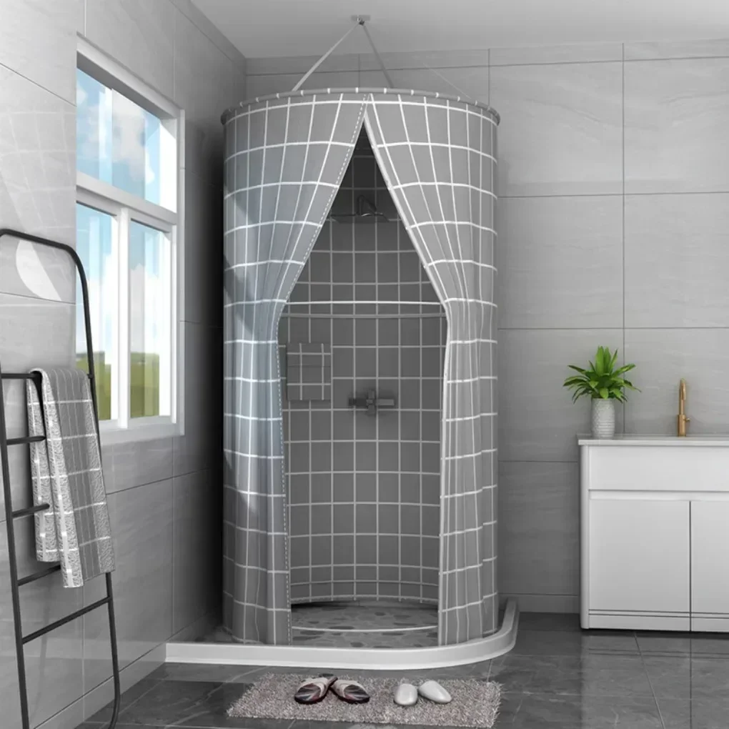 

Современные занавески для душа с геометрическими цветами, занавеска для ванной, водонепроницаемый полиэстер для ванной комнаты, конфиденциальность против тела, занавеска для душа, серая