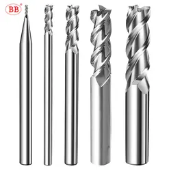 BB 3 flauti denti 1.1mm ~ 13.7mm fresa in metallo duro fresa CNC diametro punto decimale alluminio rame Mini utensile legno acrilico HRC55